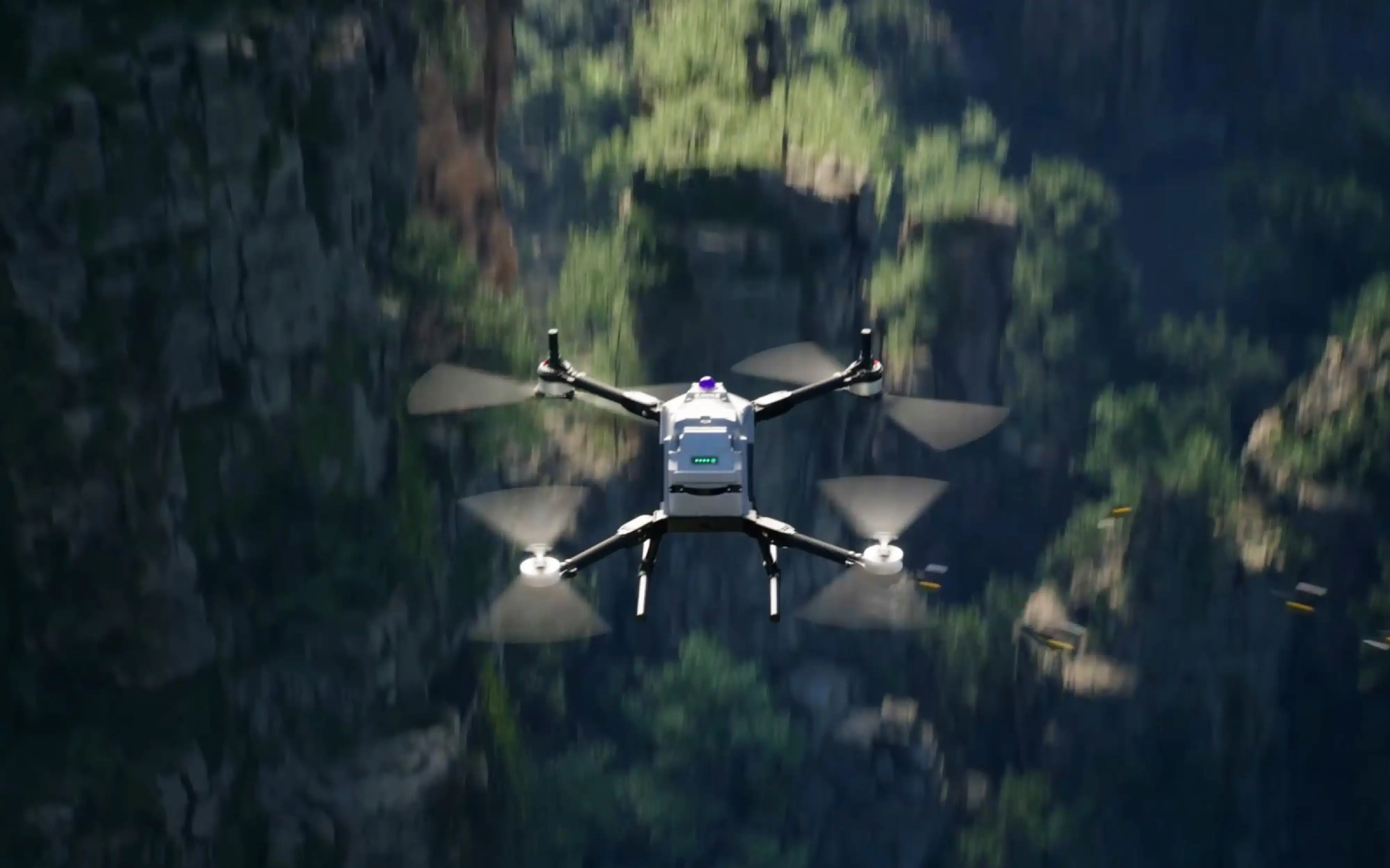 Drone Flight in Mountain Area