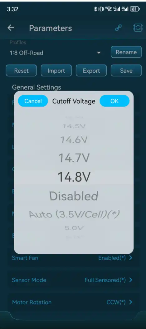 HOBBYWING ESC Parameter