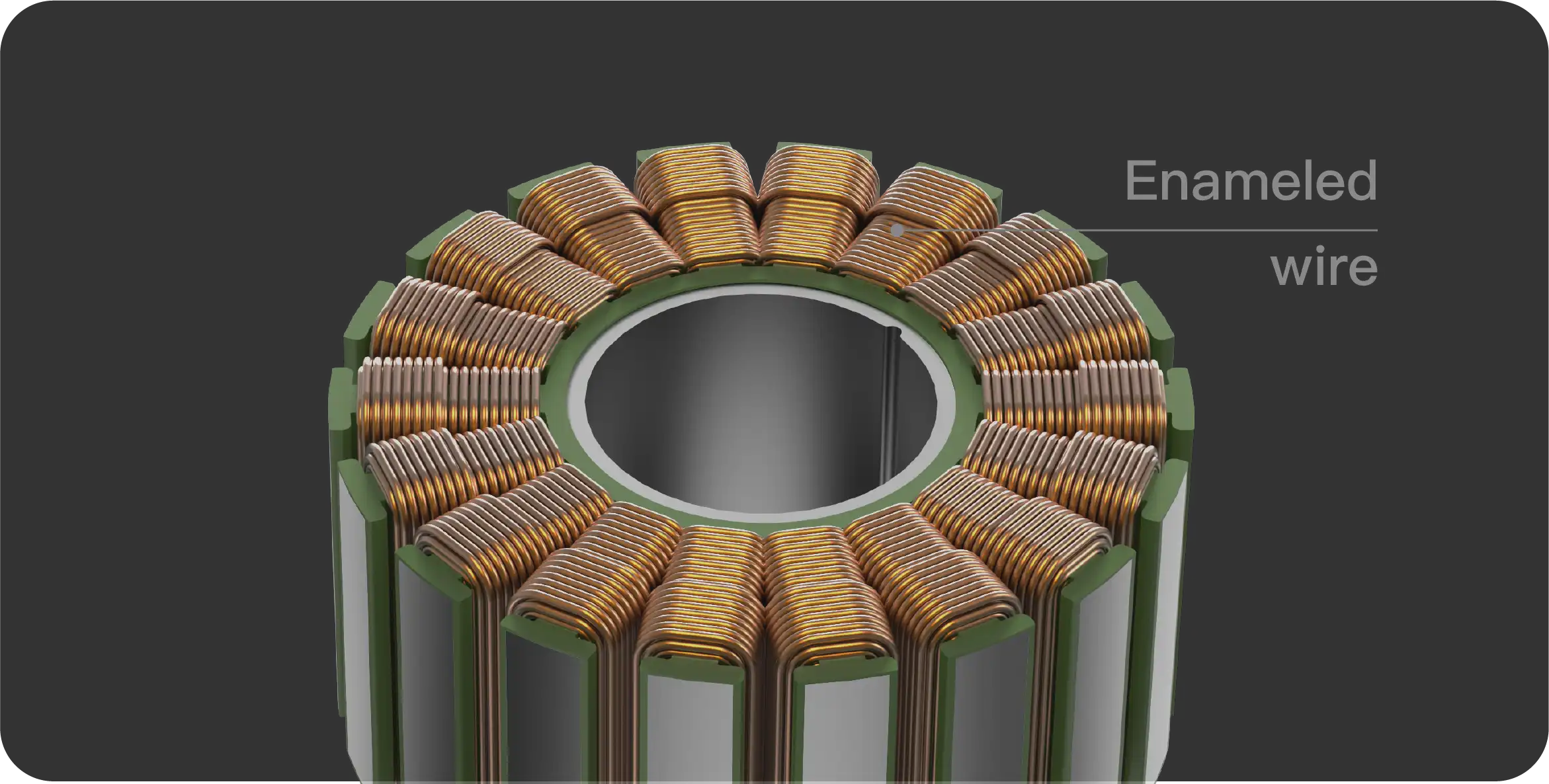 multi-strand enameled wire winding